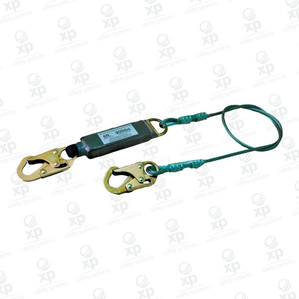 ESLINGA SENCILLA EN CABLE GALVANIZADO DE 8MM CON ABSORBEDOR DE ENERGIA GANCHOS METALICOS