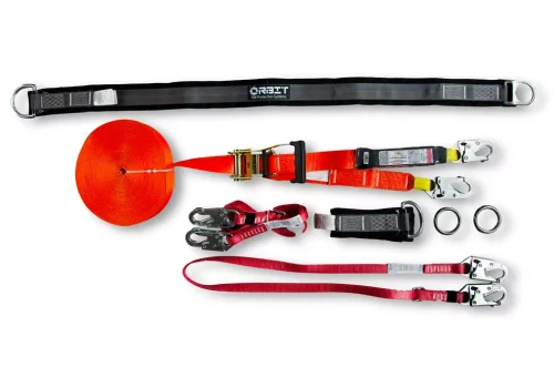 Línea de vida horizontal portátil confeccionada con cinta de poliéster 20 MTS