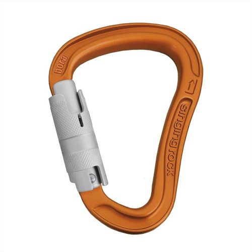 K0119EE00 MOSQUETON ASIMETRICO BORA triple lock - naranja